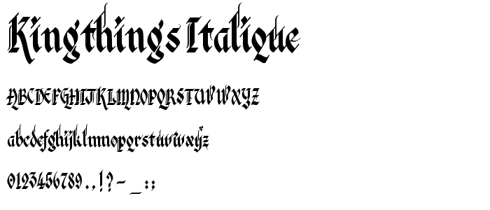 Kingthings Italique font